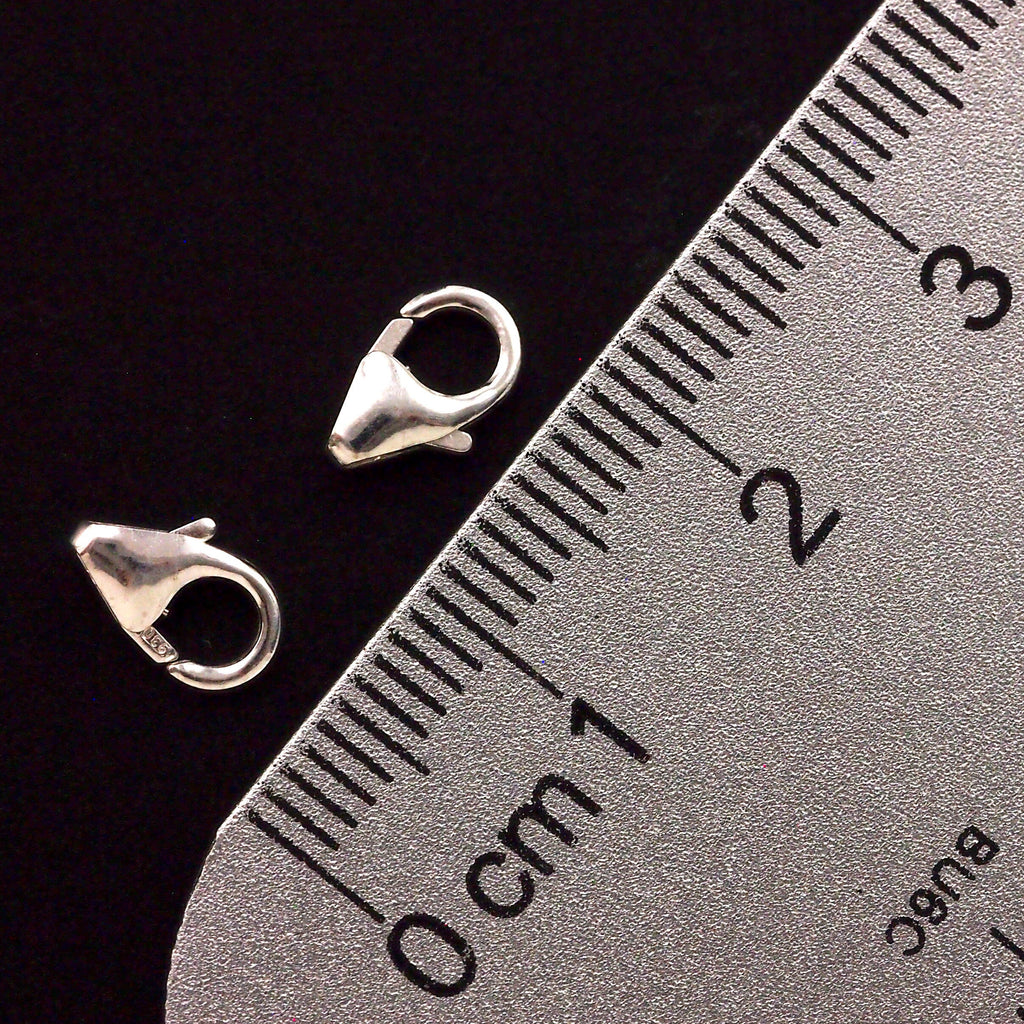 1 Argentium Sterling Silver Lobster Clasp - 8mm X 5mm - Non Tarnish - 100% Guarantee