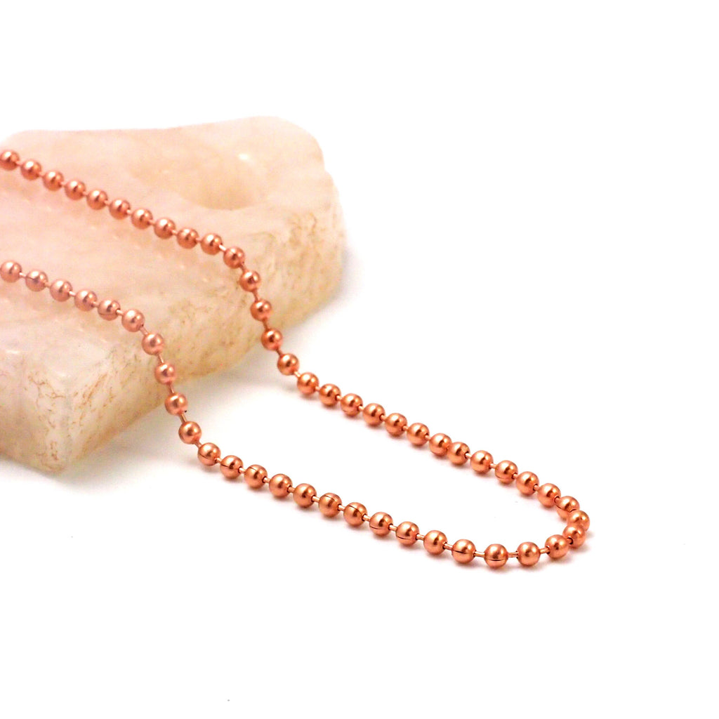 Solid Copper Ball Chain 4.5mm - By the Foot or Finished with Free Connectors - Shiny or Antique Finish - Made in USA