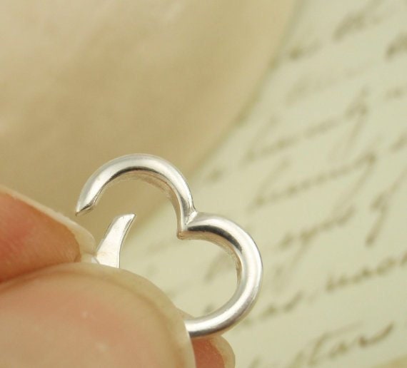 1 Sterling Silver Heart Lobster Clasp - Triggerless - 25mm X 23mm - Shiny, Antique or Black - Best Commercially Made - 100% Guarantee