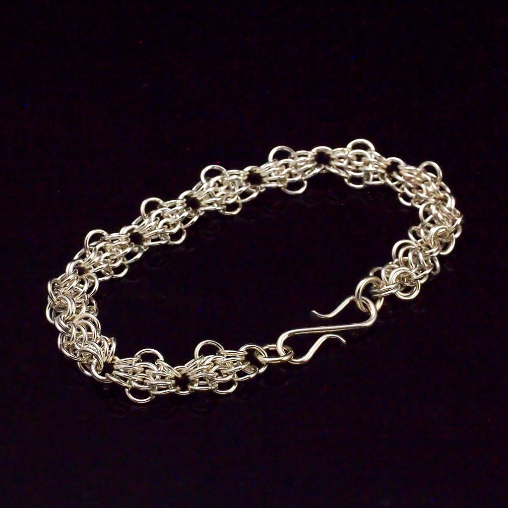 Kit Sterling Silver and Copper Butterfly Weave Bracelet Beginner Chainmaille Jewelry Creating