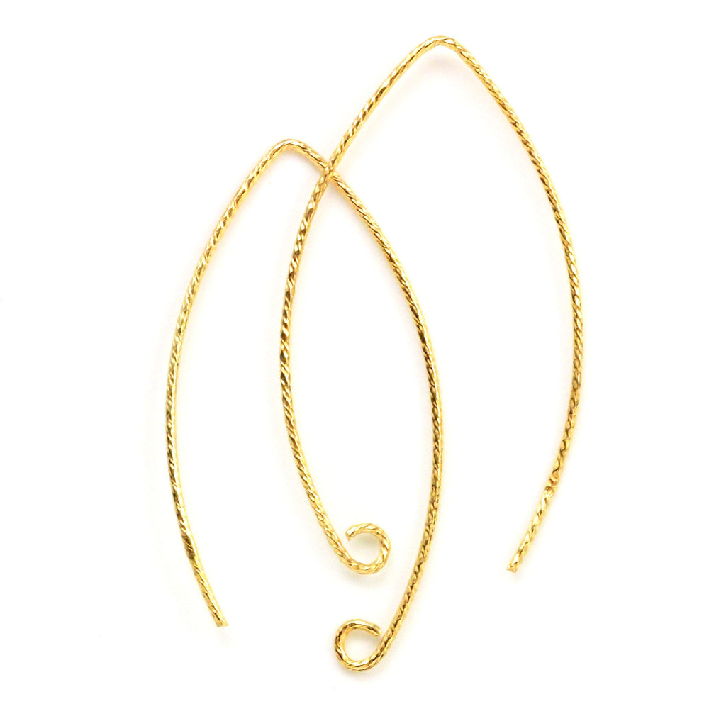 Marquise Sterling Silver Ear Wires - Also Available in 14kt Gold Finished - 100% Guarantee