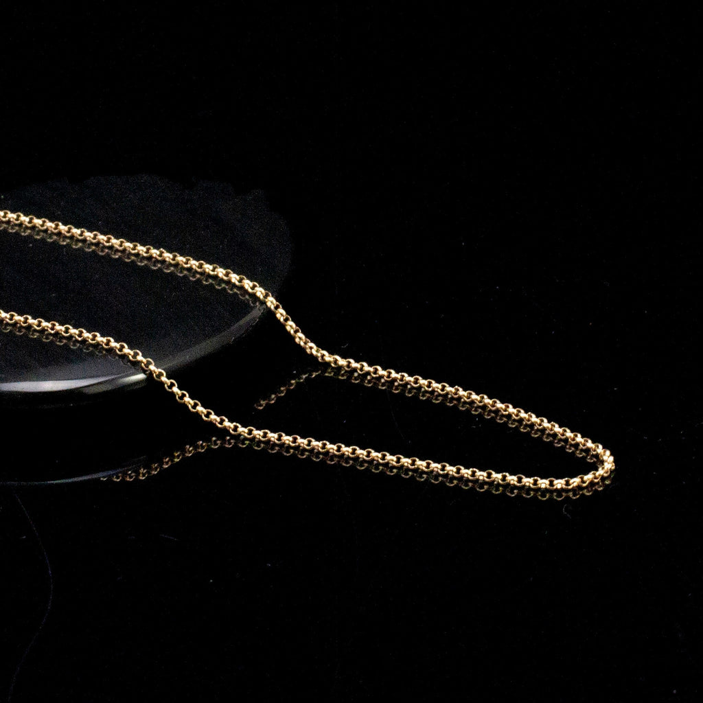 14kt Solid Gold Rolo Chain 1.5mm Custom Finished Lengths or By The Foot - Made in the USA