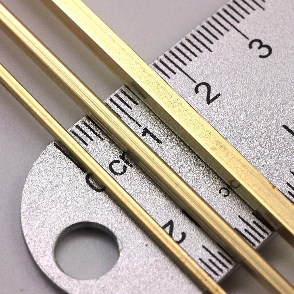 5 Segments of Square Brass Tubing - 28 gauge in Custom Lengths from 1/2 inch to 12 inch 7 Diameters From 1.6mm OD to 6.35mm OD
