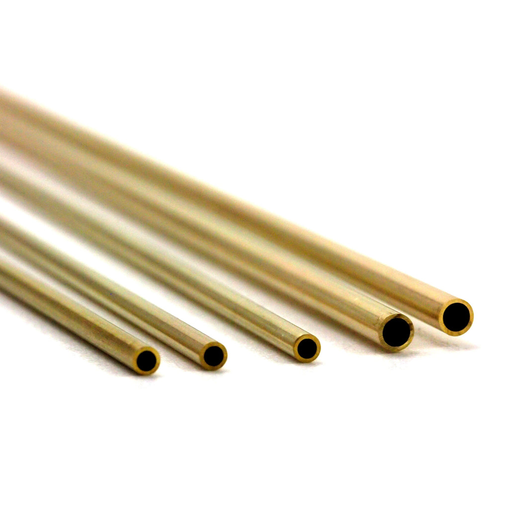5 Segments of Round Brass Tubing - 28 gauge in Custom Lengths from 1/2 inch to 12 inch 7 Diameters From 1.6mm OD to 6.35mm OD