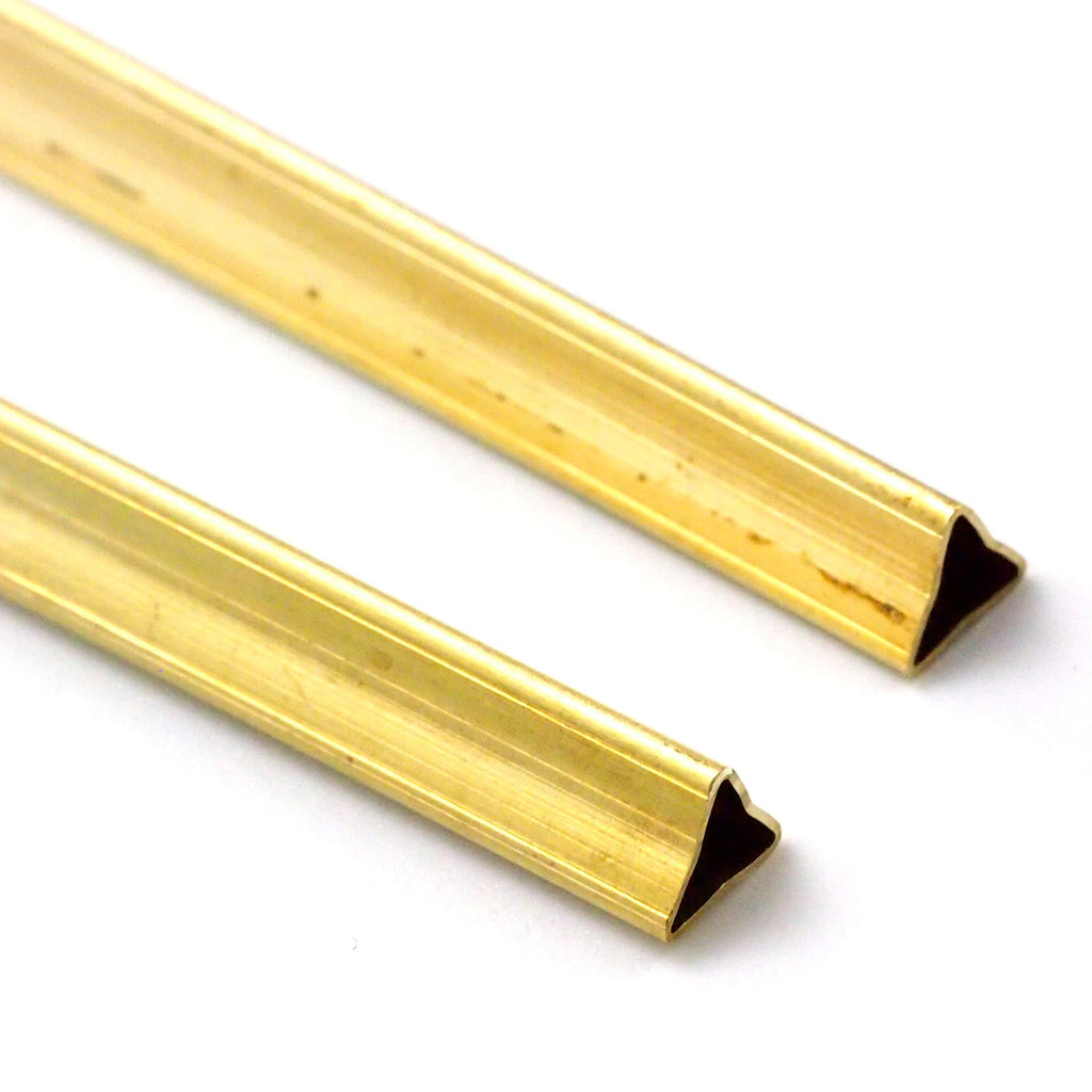 5 Segments of Triangle Brass Tubing - 28 gauge X 6.5mm OD