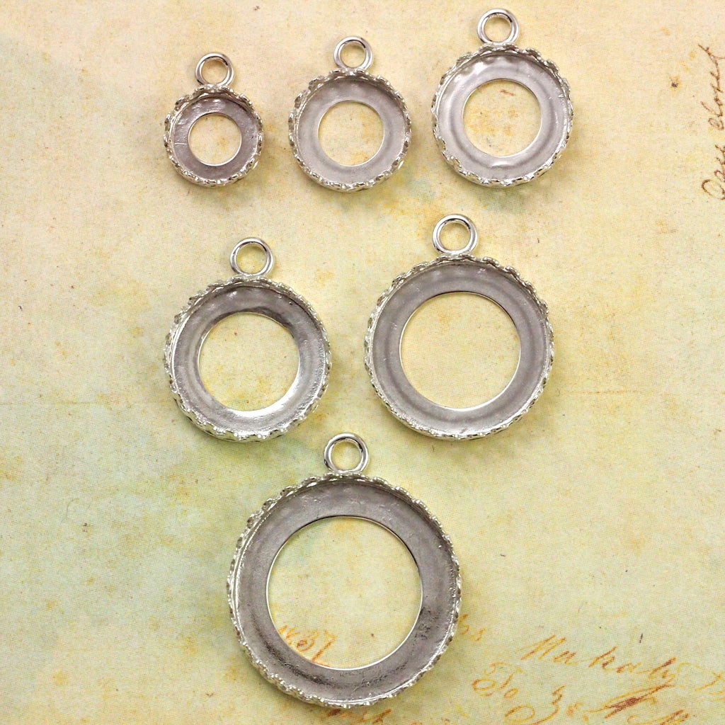 1 Sterling Silver Round Bezel Cup - 8mm, 10mm, 12mm, 14mm, 16mm, 20mm