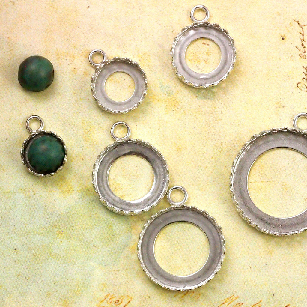 1 Sterling Silver Round Bezel Cup - 8mm, 10mm, 12mm, 14mm, 16mm, 20mm