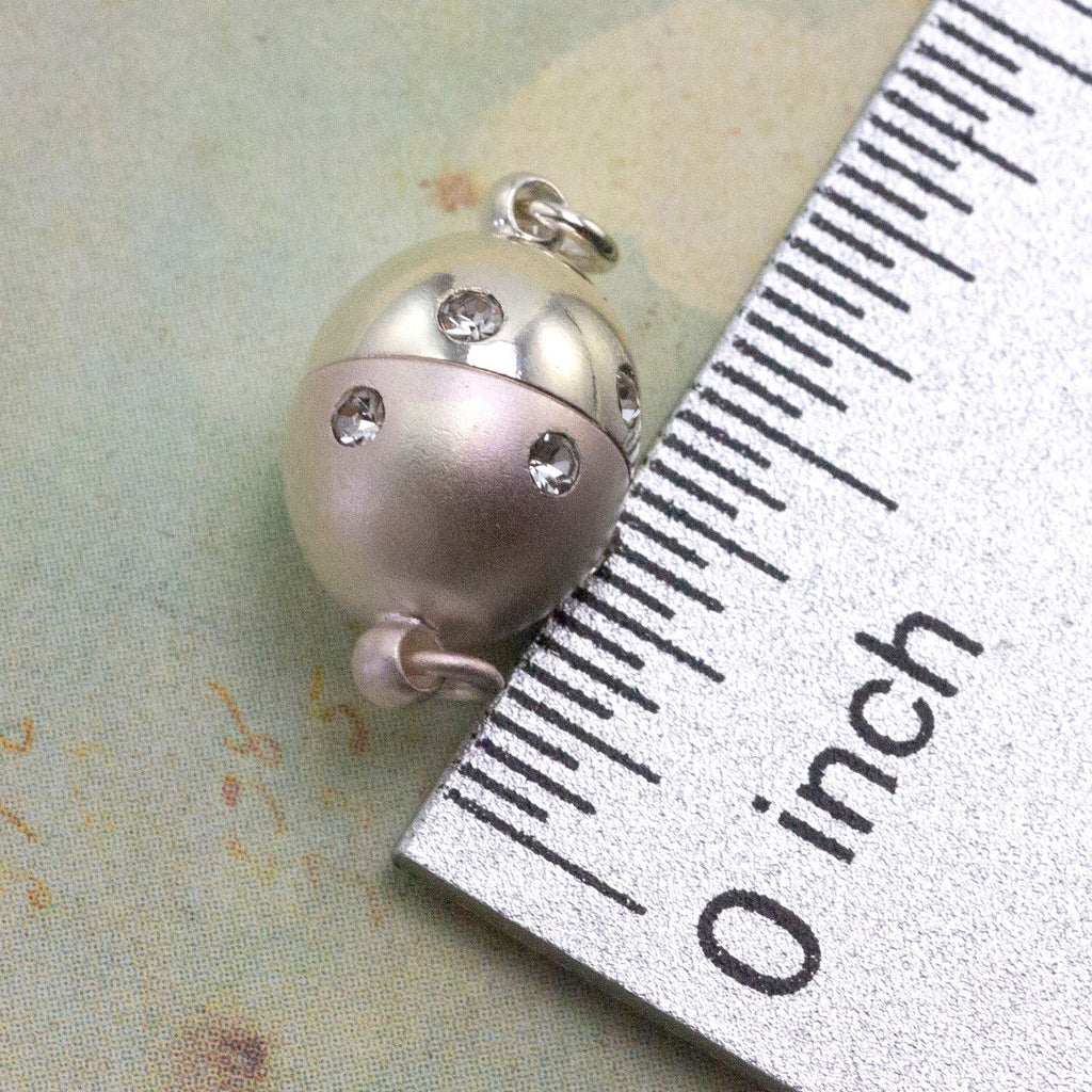 1 Magnetic Oval Clasp - Cubic Zirconia Accented Silver Plated or Gold Plated - 100% Guarantee