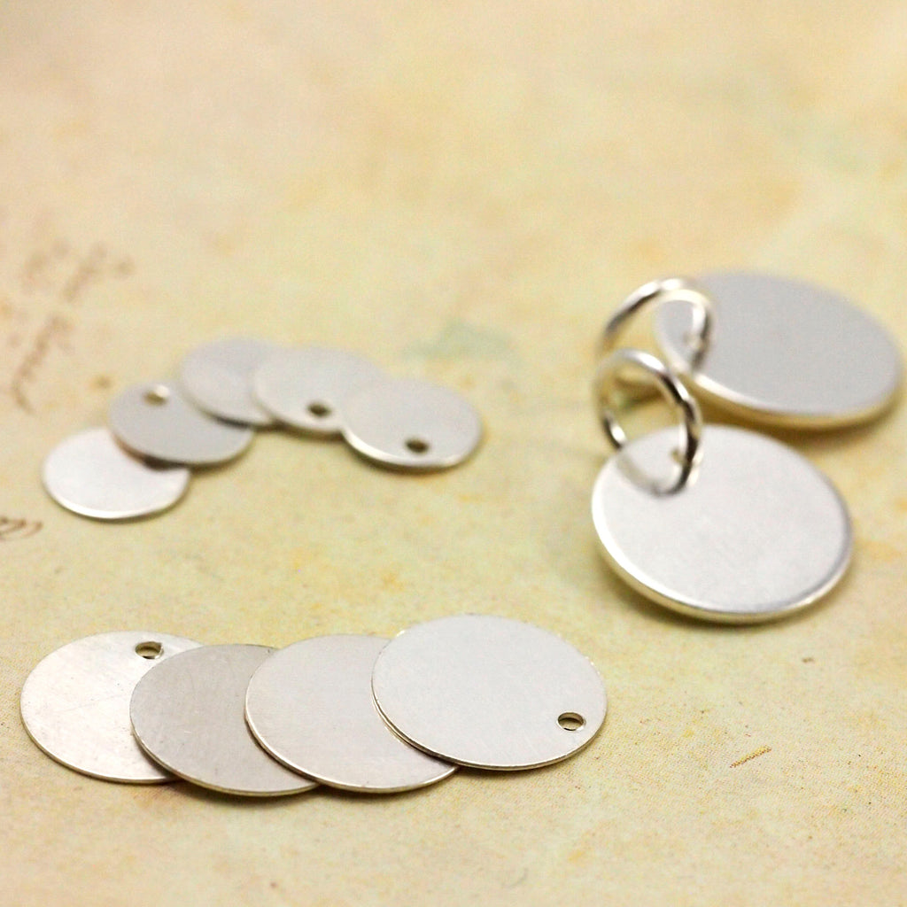 2 Sterling Silver Round Stamping Blanks - 7mm, 8.9mm, 11mm - With Jump Rings
