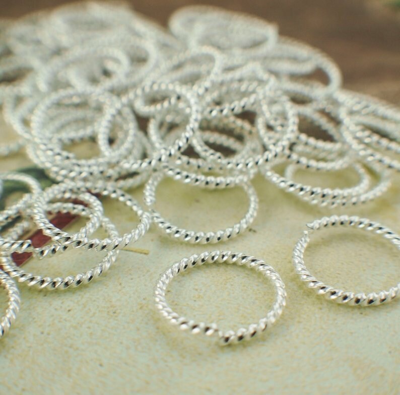 100 15mm OD Fancy Silver Plate, Gold Plate or Gunmetal Jump Rings in 14 gauge or 16 gauge - Best Commercially Made - 100% Guarantee