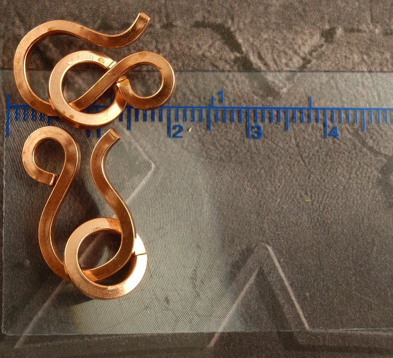 1 Large Forged Square Wire Clasp - Blunt Style With Jump Ring 20mm X 15mm in Sterling Silver, Copper, Brass, Stainless Steel, 14kt Gold Fill