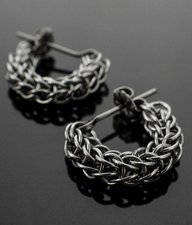 Kit Swag Full Persian Earrings in Sterling Silver, 14kt Gold Filled, Niobium - Intermediate Chainmaille Creating