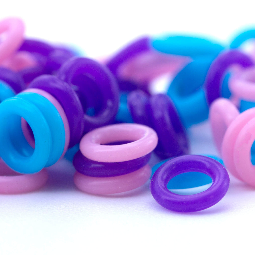 Jump Rings 100 - 10mm OD Silicone You Pick Color - Black, White, Brown, Pink, Purple, Blue, Green, Yellow, Orange, Red or Mix