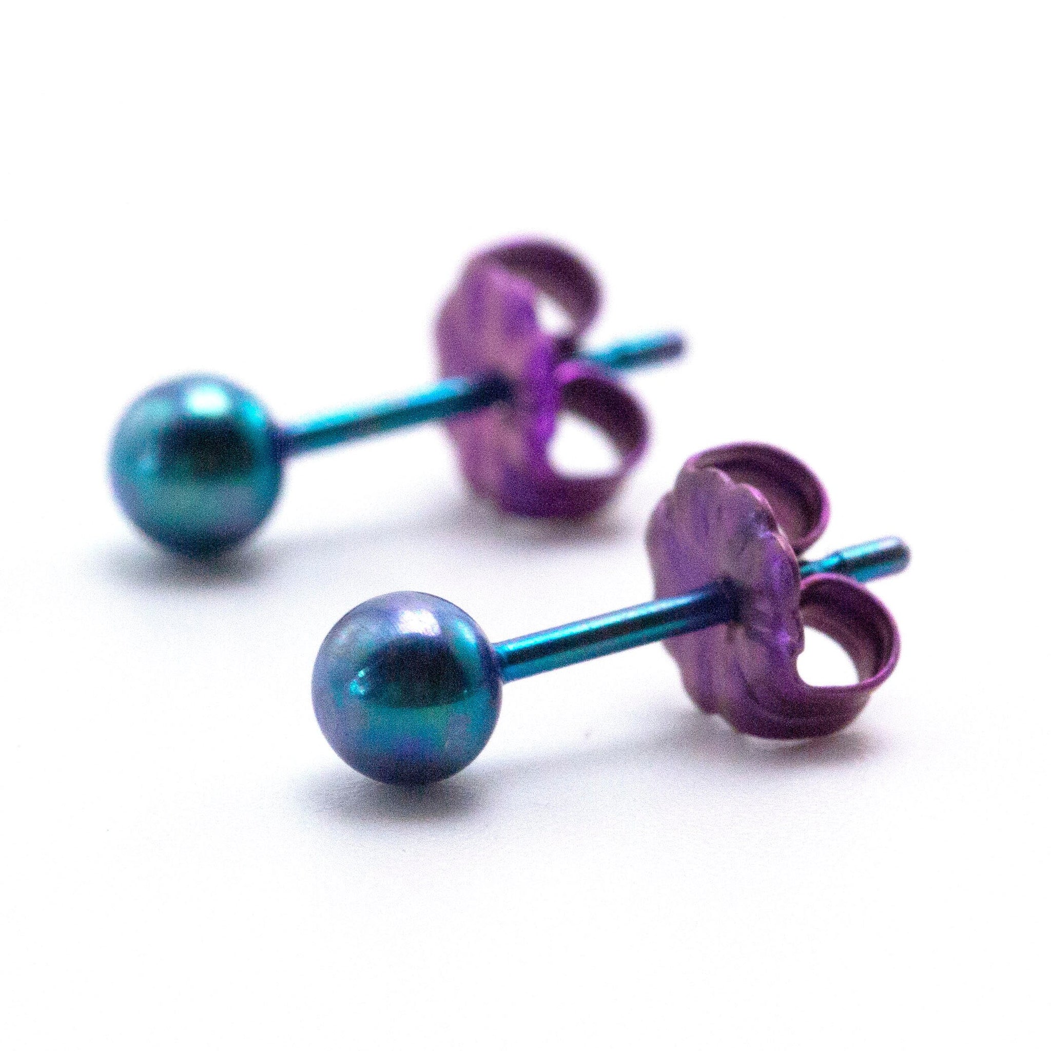 pair i-Ball 3mm, 4mm, 5mm Titanium Post Earrings in 20 Mix and Match  Colors