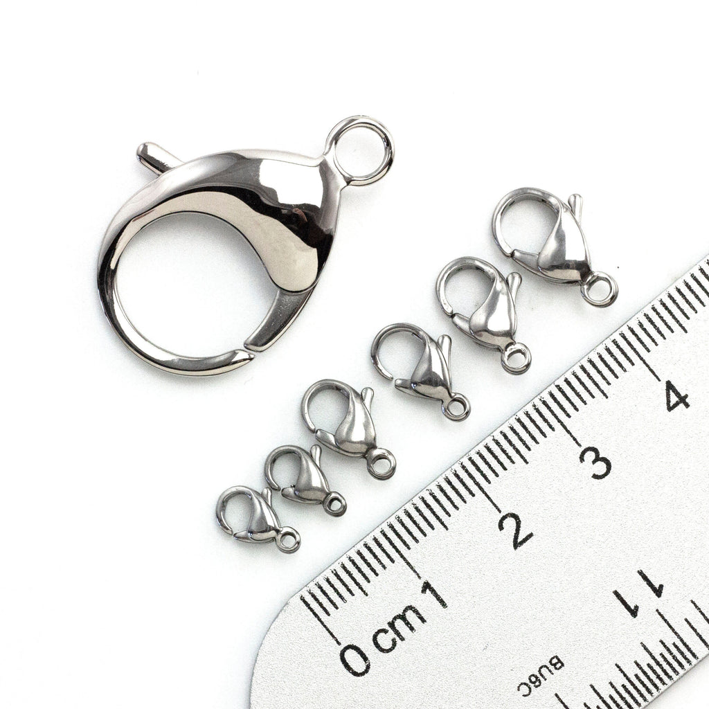 1 Stainless Steel Lobster Clasp - Teardrop Style - Best Commercially Made - You Pick From 6 Sizes - 100% Guarantee
