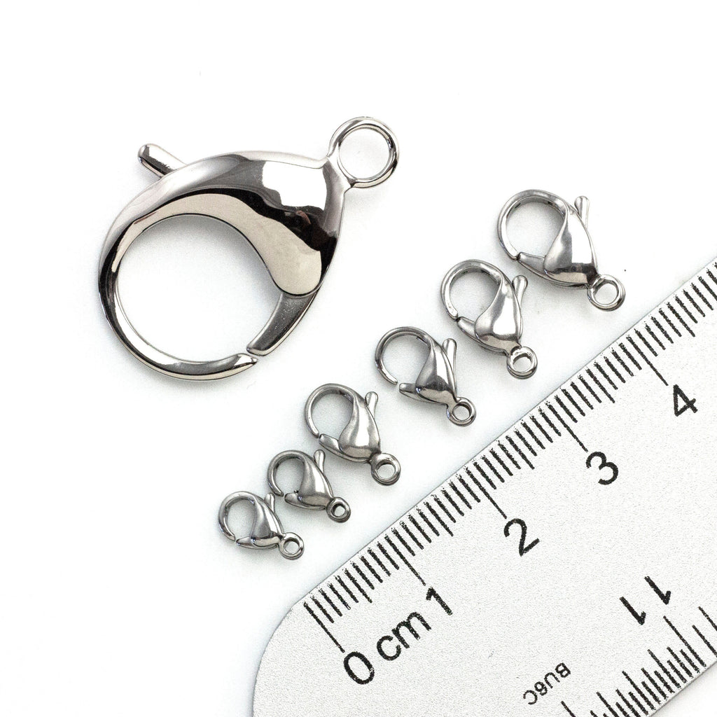 1 Stainless Steel Lobster Clasp - Teardrop Style - 9mm, 12mm, 13mm, 15mm, 17mm, 33mm 100% Guarantee