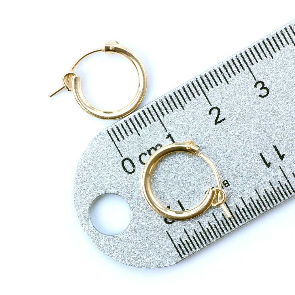 1 Pair Beading Hoop Earrings 14kt Gold Filled Hinged - 15mm, 22mm, 35mm Made in the USA