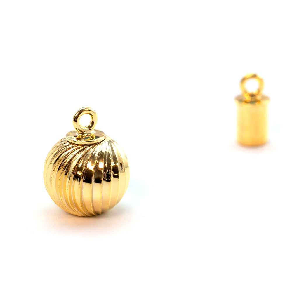 1 Magnetic Ornament Ball Clasp - 12mm X 6mm - Gold or SIlver Plate - 100% Guarantee