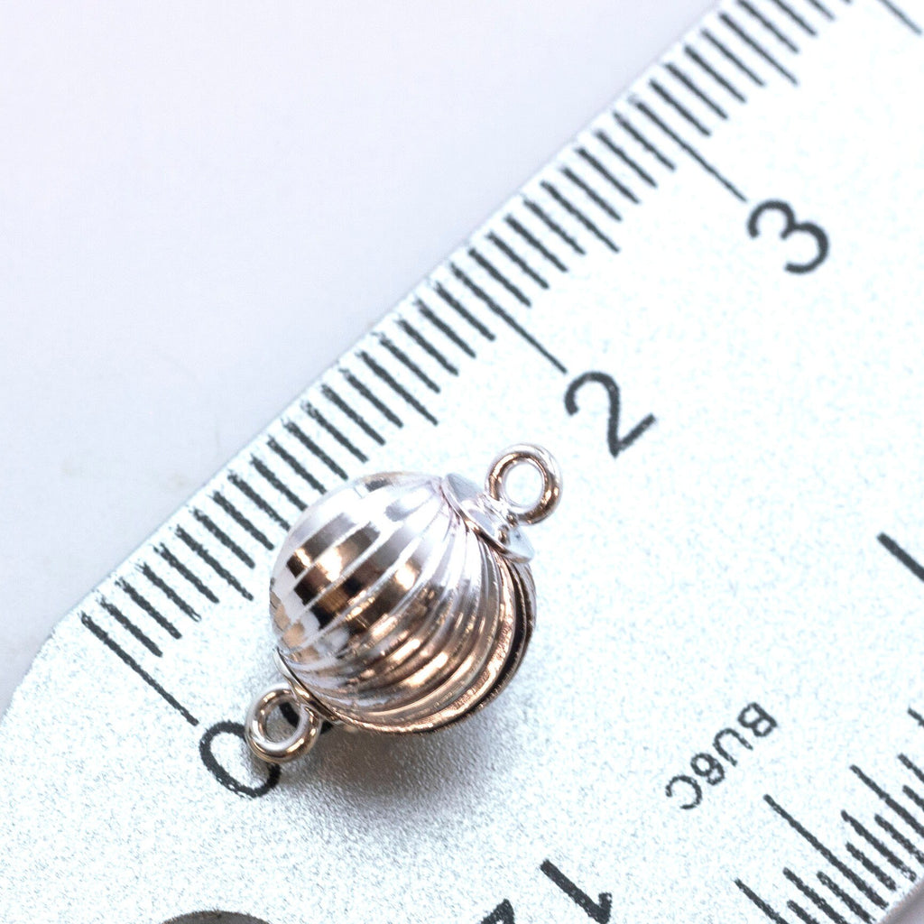 1 Magnetic Ornament Ball Clasp - 12mm X 6mm - Gold or SIlver Plate - 100% Guarantee