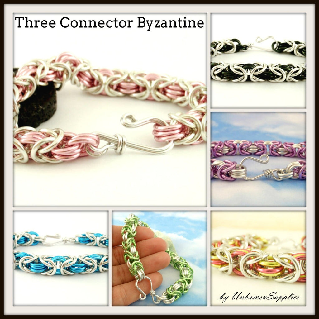 Three Connector Byzantine Chainmaille Bracelet - Kit or Ready Made
