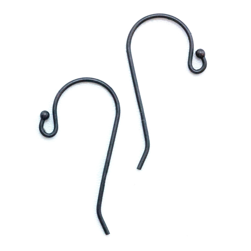 3 Pairs Sterling Silver, Antique Sterling Silver or Black Sterling Silver Ear Wires - Simple Style With 1.5mm Ball