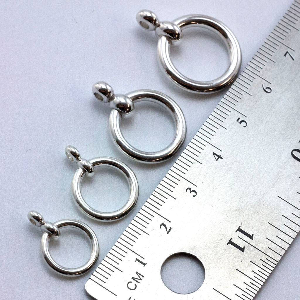 1 Simple Sterling Silver Toggle Clasp - Flat End in 6 Sizes and 3 Finishes