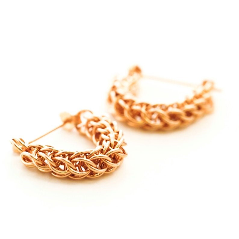 Kit Swag Full Persian Earrings in Sterling Silver, 14kt Gold Filled, Niobium - Intermediate Chainmaille Creating