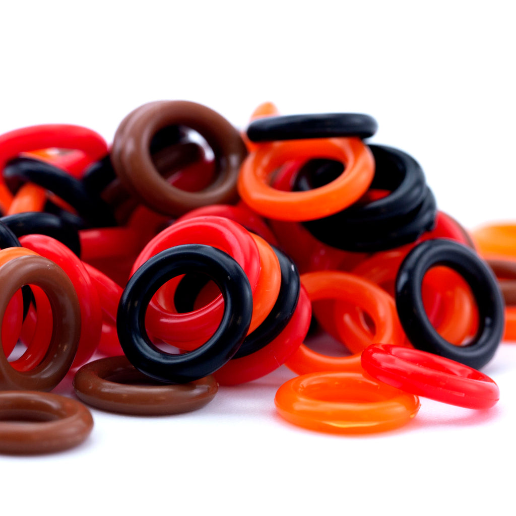 Jump Rings 100 - 10mm OD Silicone You Pick Color - Black, White, Brown, Pink, Purple, Blue, Green, Yellow, Orange, Red or Mix
