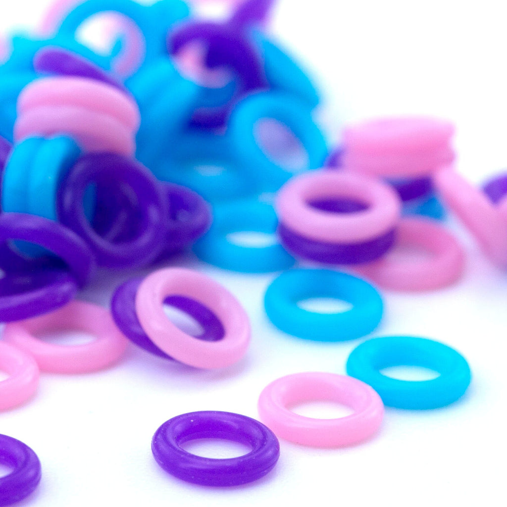 Jump Rings 100 - 10mm OD Silicone You Pick Color - Black, White, Brown, Pink, Purple, Blue, Green, Yellow, Orange, Red or Mix