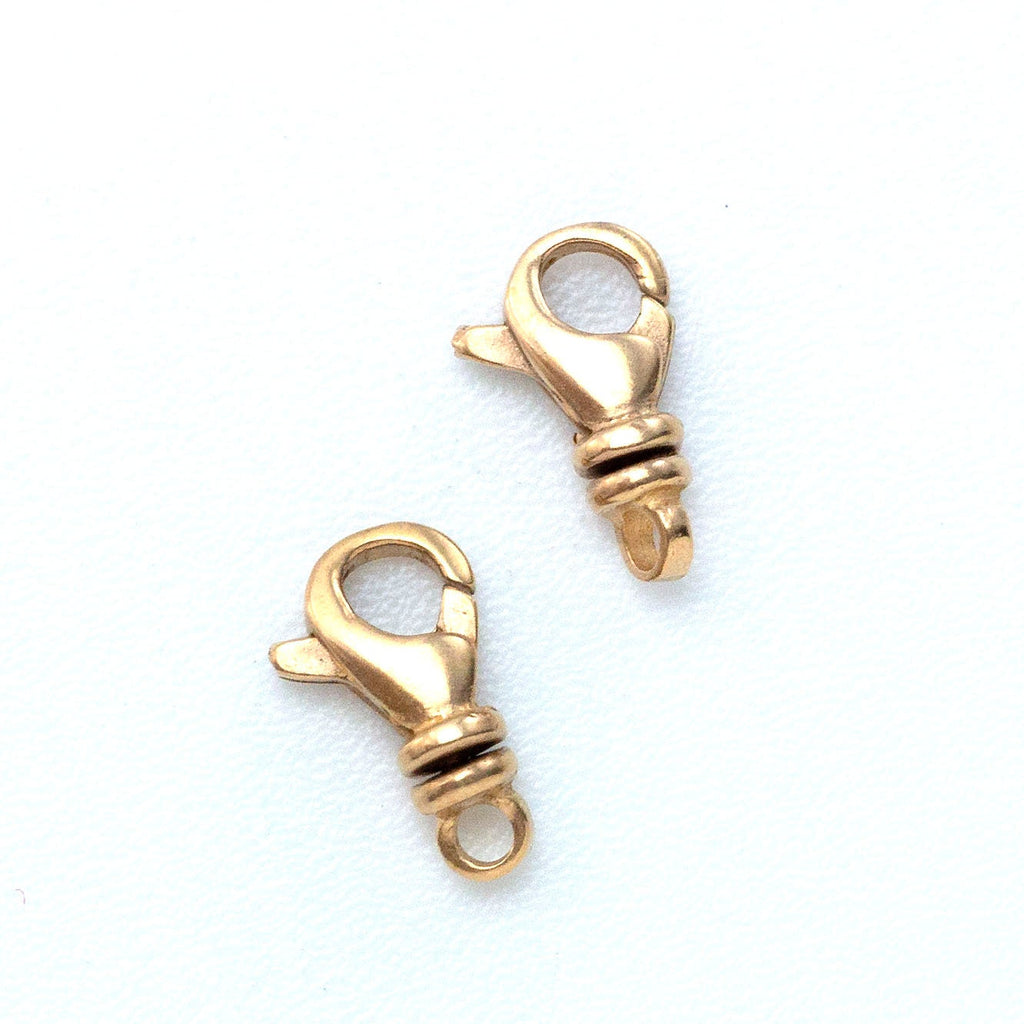 1 Solid Bronze Swivel Lobster Clasp - 11mm X 6mm - Made in Italy - 100% Guarantee