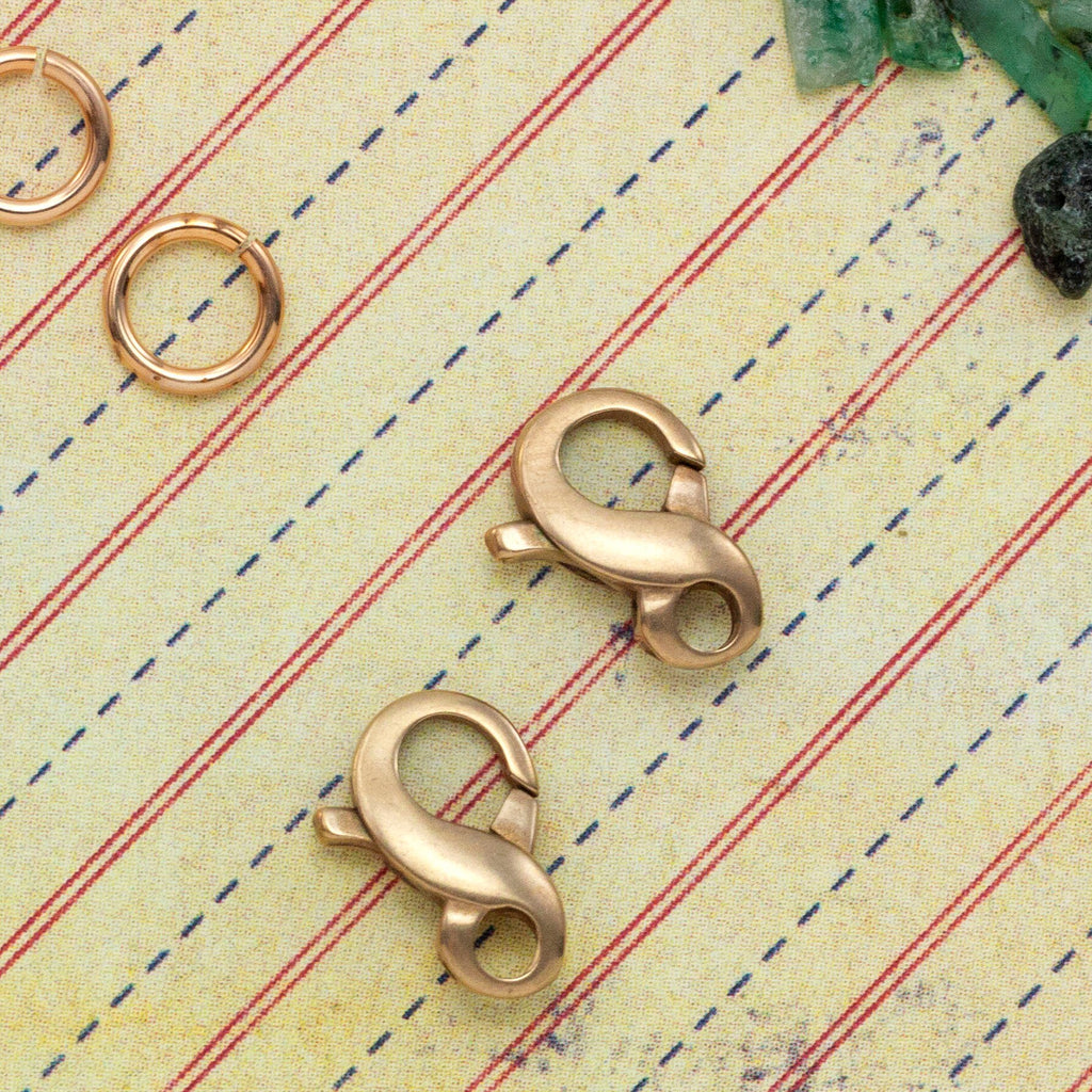 1 Solid Bronze Eternity Lobster Clasp - 12mm X 8mm - Made in the Italy - 100% Guarantee