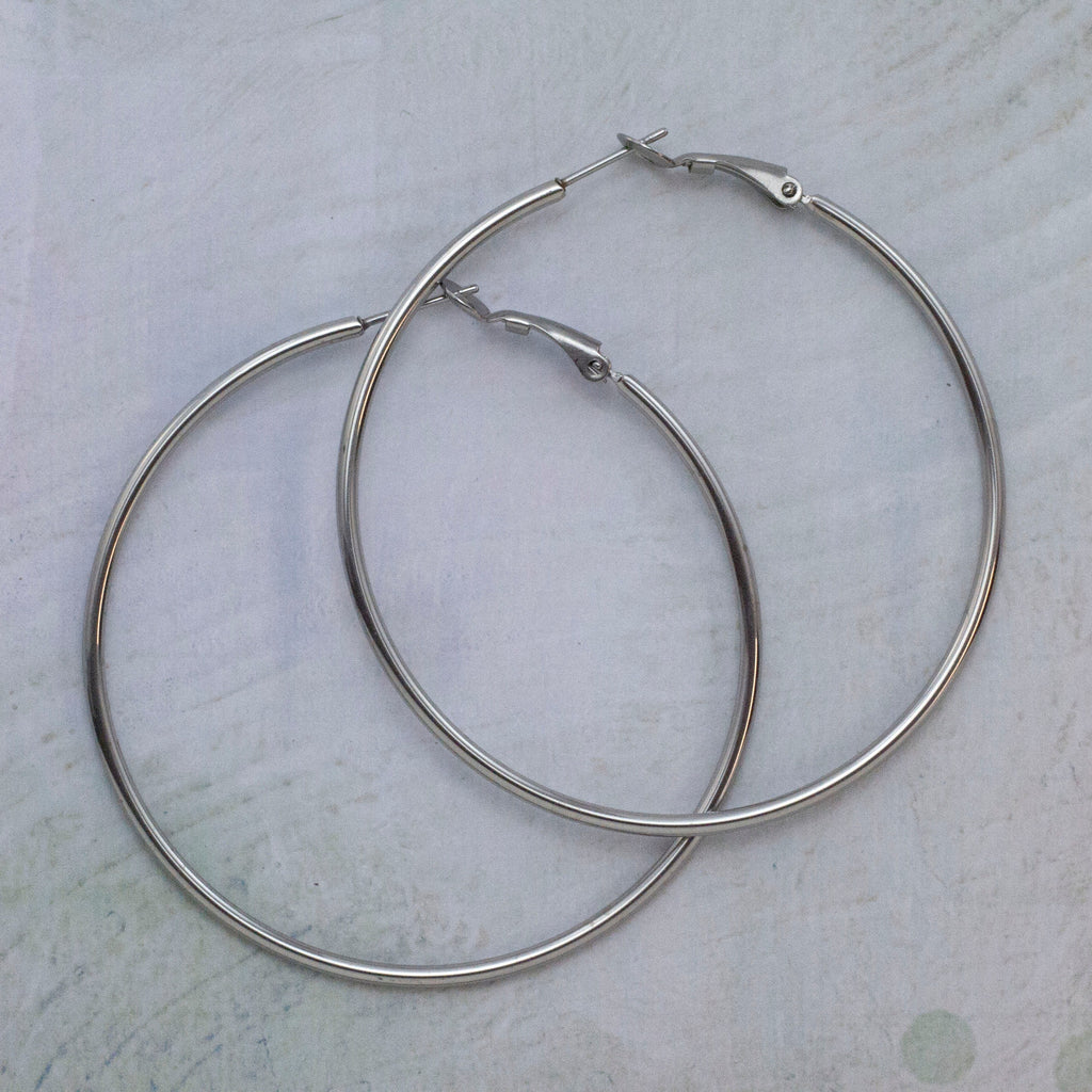 4 Pairs Surgical Steel Hinged Beading Hoops - 15.5mm, 30mm, 40mm, 50mm, and 60mm