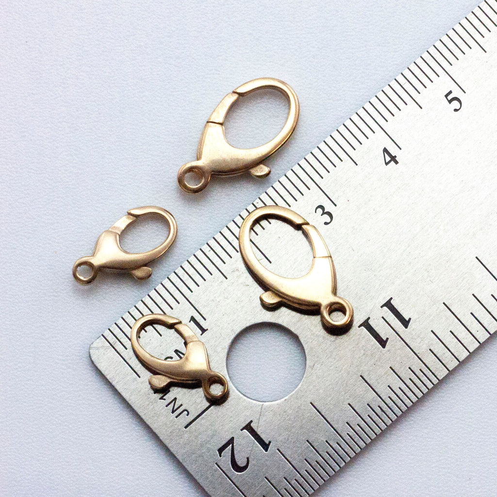 1 Solid Bronze Lobster Clasp - 13mm or 17mm - Made in the Italy - 100% Guarantee