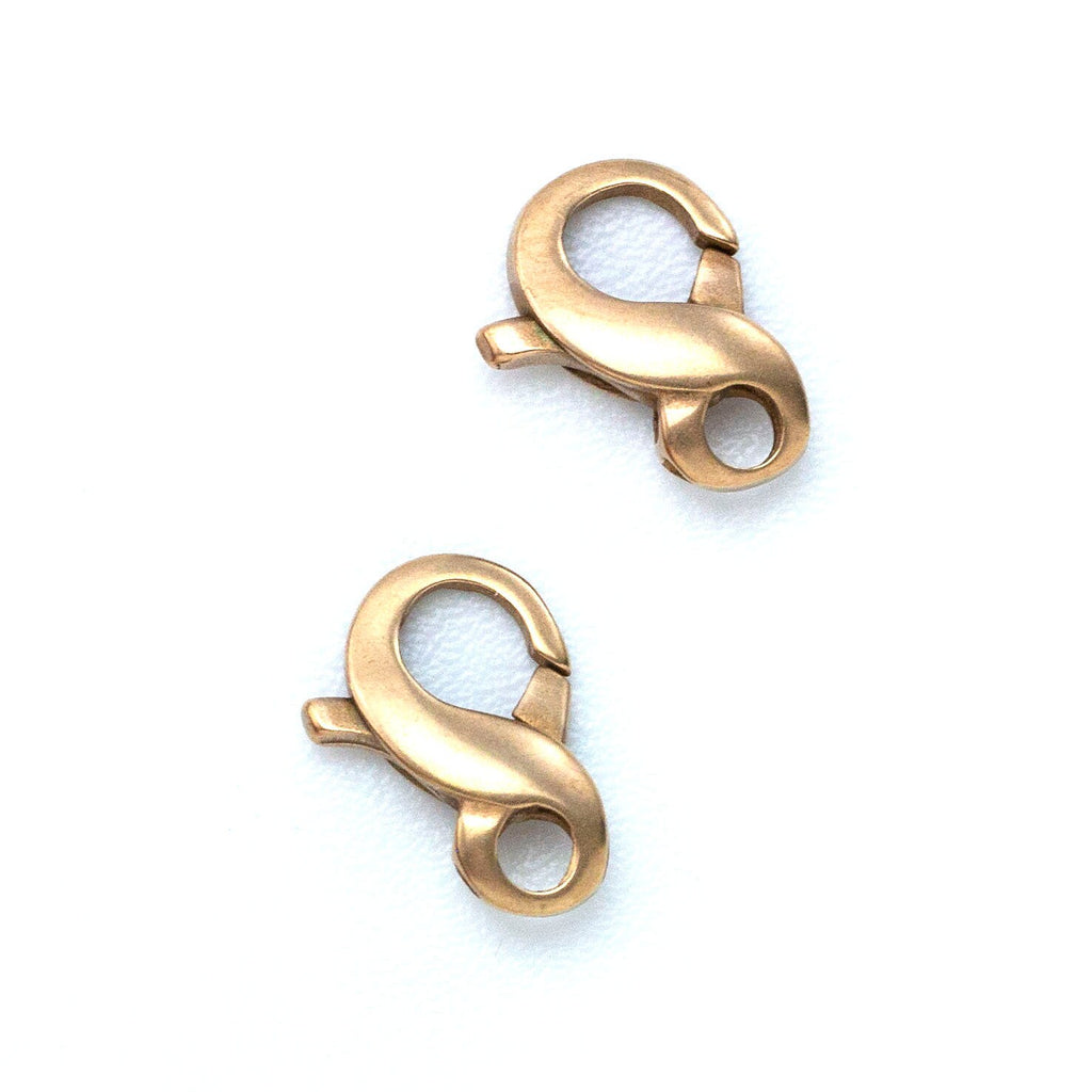 1 Solid Bronze Eternity Lobster Clasp - 12mm X 8mm - Made in the Italy - 100% Guarantee