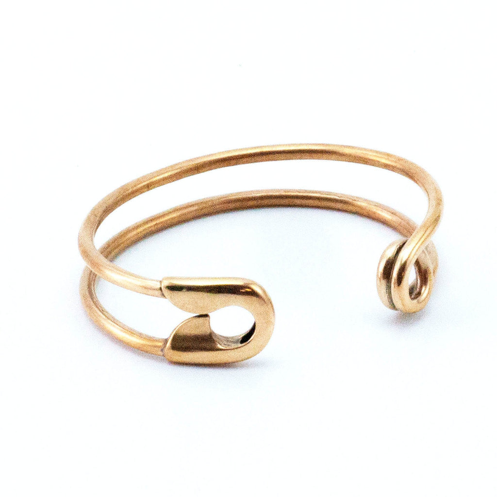 Safety Pin Bangle Cuff in Sterling Silver or Bronze