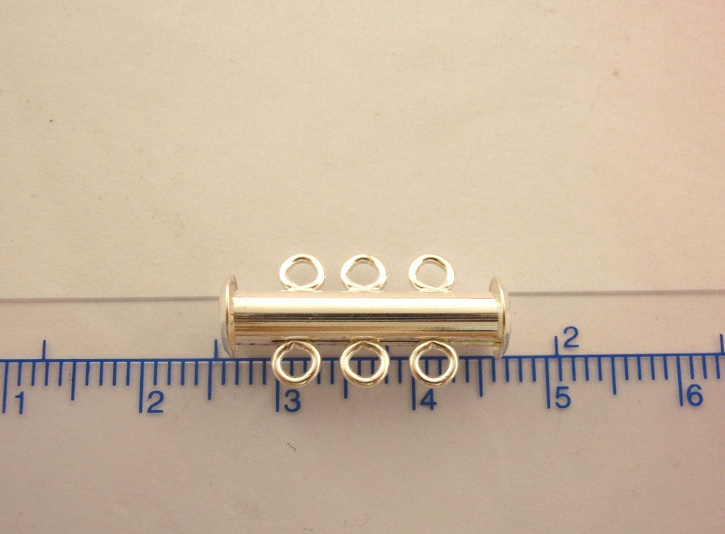 1 - Sterling Silver Slide Lock Clasp 2, 3, 4, 5, 6, Strand - Shiny or Antique 100% Guarantee