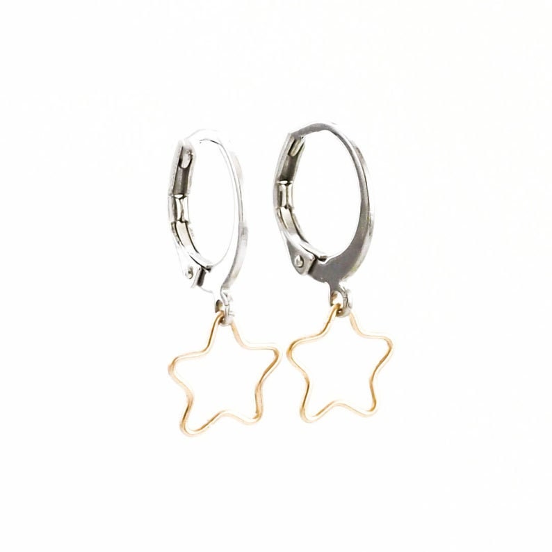 5 Pairs Round Leverback Ear Wires - Surgical Stainless Steel - Peacock Rainbow, Gold, Rose Gold, Silver