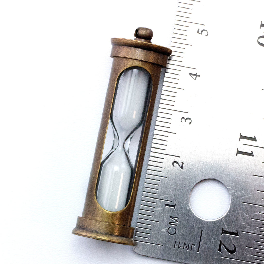 1 Hourglass Pendant - 47 X 14mm - Antique Gold or Antique Silver