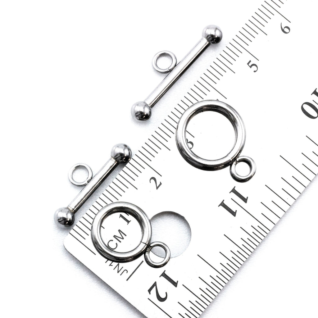 1 Simple Stainless Steel Toggle Clasp with Ball Ends - 17mm or 20mm - 100% Guarantee