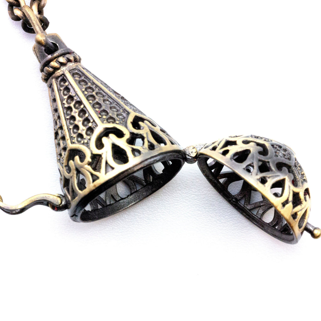 I Dream of Jeannie Aromatherapy Locket in Antique Brass 41mm X 21mm - 14mm Bead Cage