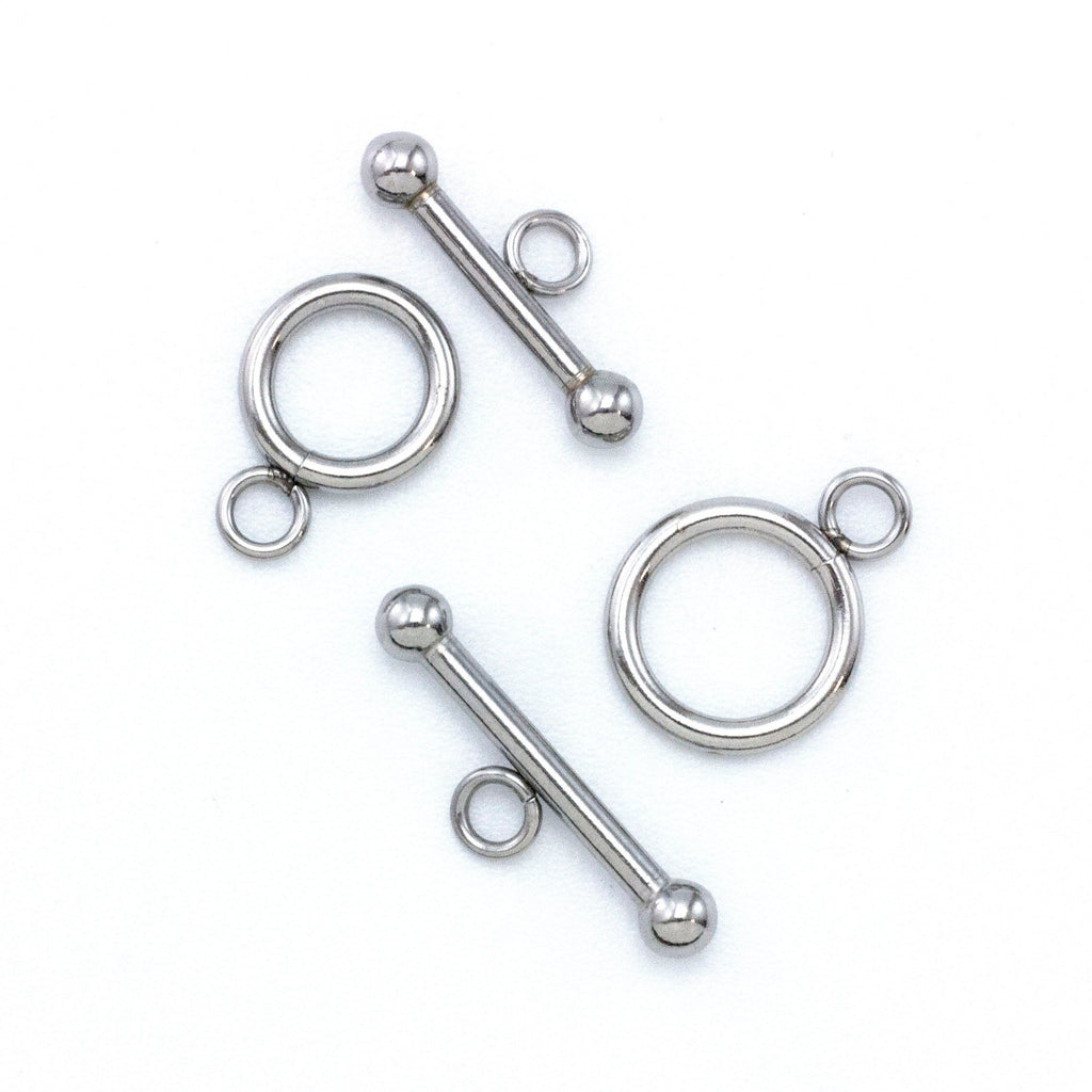 1 Simple Stainless Steel Toggle Clasp with Ball Ends - 17mm or 20mm - 100% Guarantee
