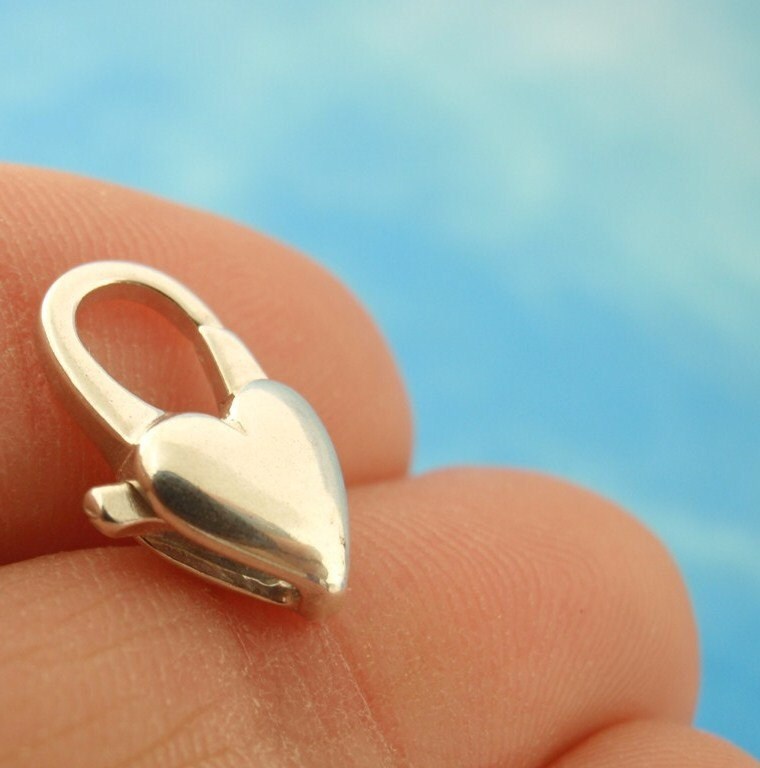 1 Sterling Silver Heart and Arch Lobster Clasp - Shiny, Antique or Black - Best Commercially Made - You Pick Size - 100% Guarantee