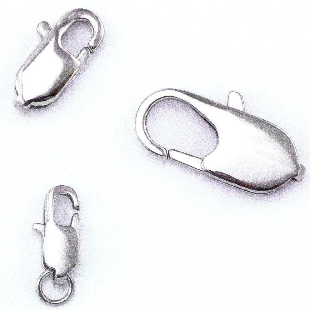 1 Stainless Steel Lobster Clasp - Flat Oval Style in 13mm, 14mm, 18mm, 24mm