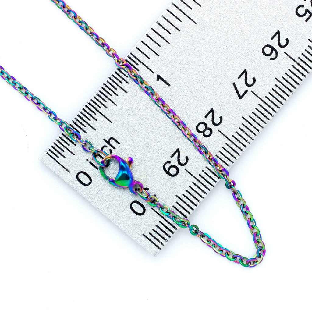 2mm Rainbow Anodized Stainless Steel Cable Chain Chain