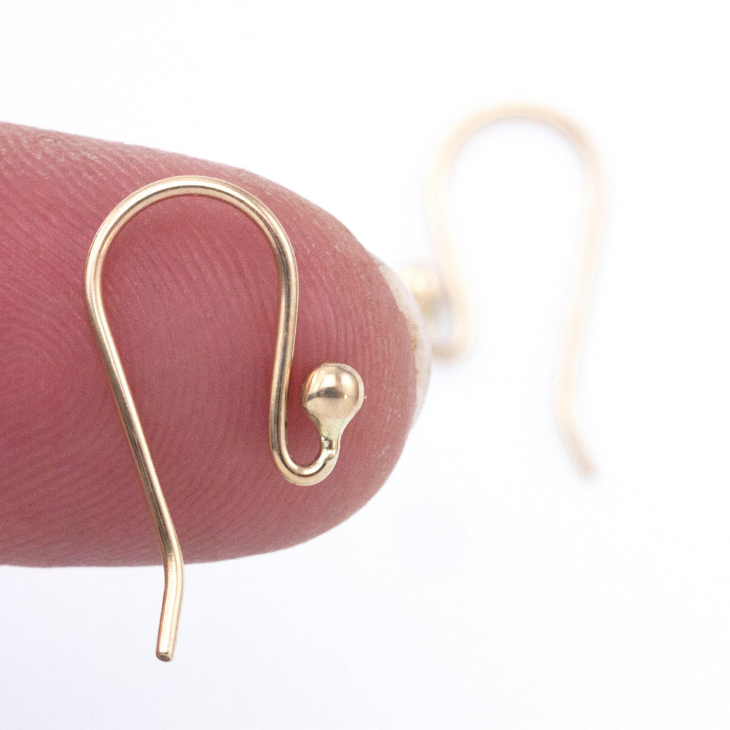 Solid Bronze Ball Ear Wires - 20 gauge