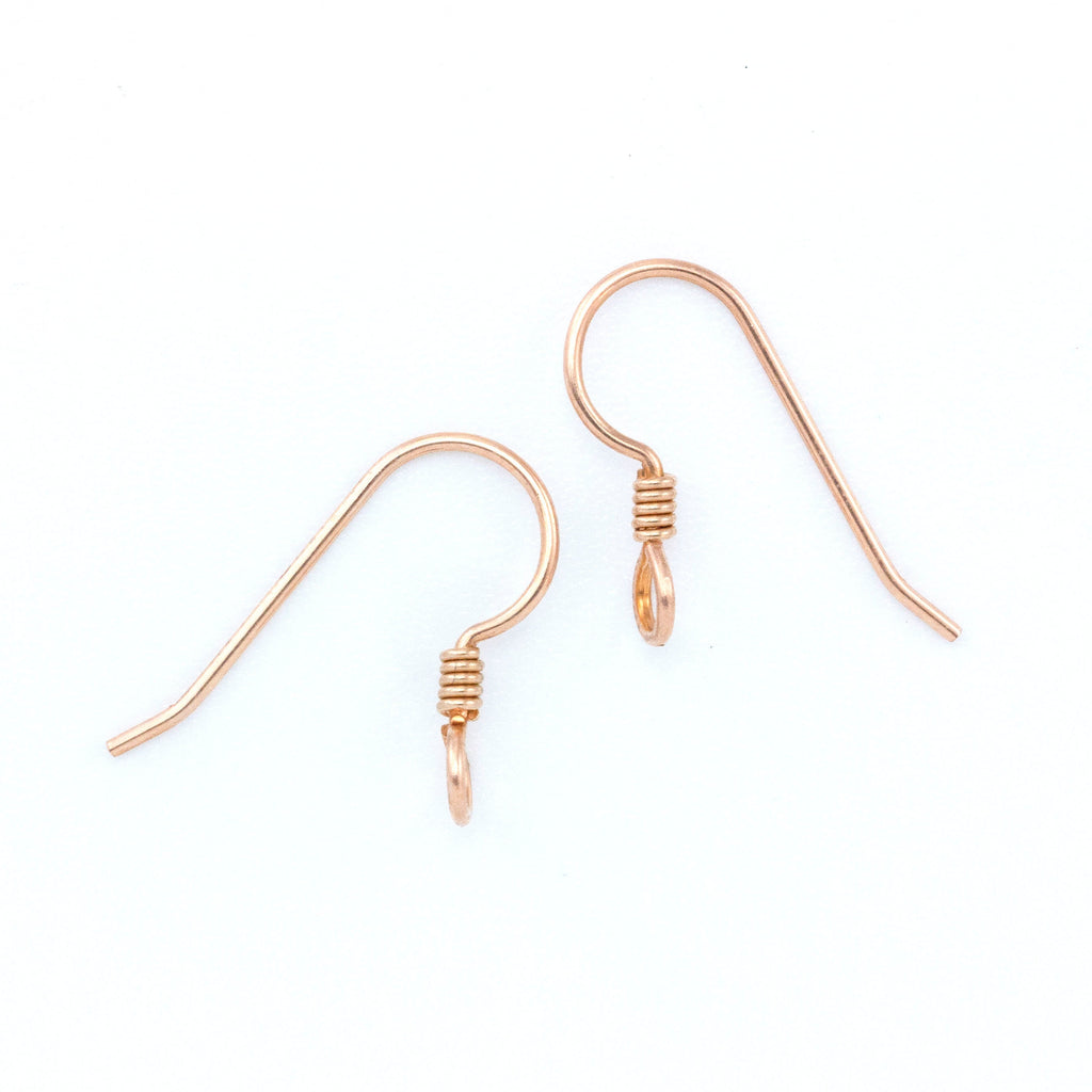 5 Pairs Perpendicular Ear Wires with Coils in Bronze or Antique Bronze