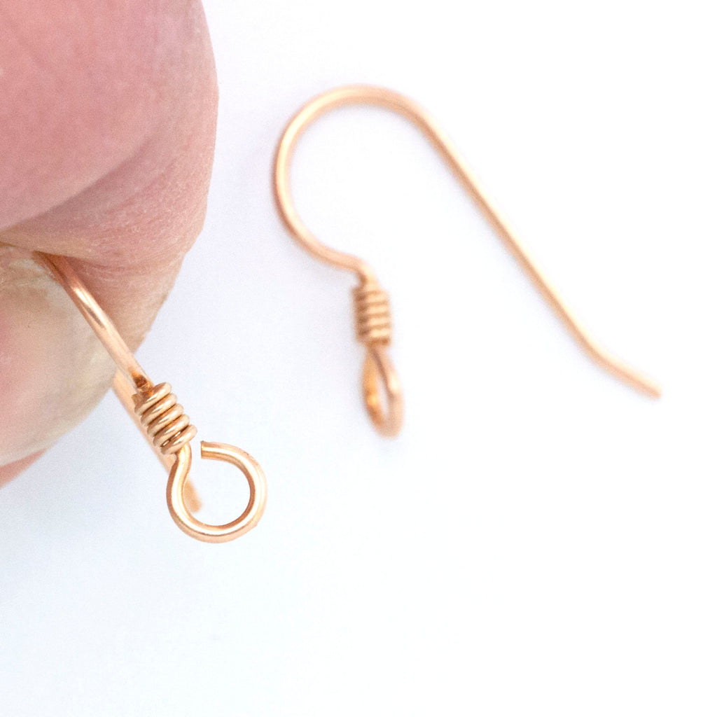 5 Pairs Perpendicular Ear Wires with Coils in Bronze or Antique Bronze