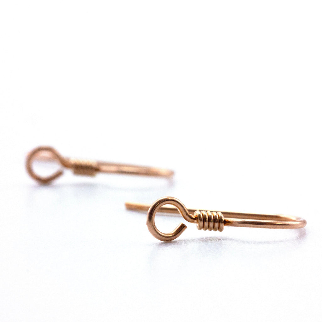 5 Pairs Perpendicular Ear Wires with Coils in Bronze or Antique Bronze