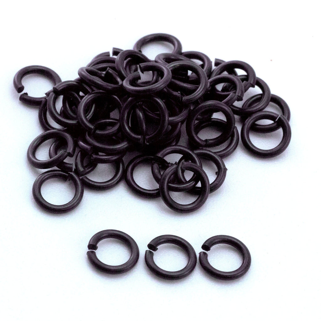 100 Glossy Black Anodized Niobium Jump Rings in Your Pick of Diameter 12, 14, 16, 18, 20, 22, 24 gauge