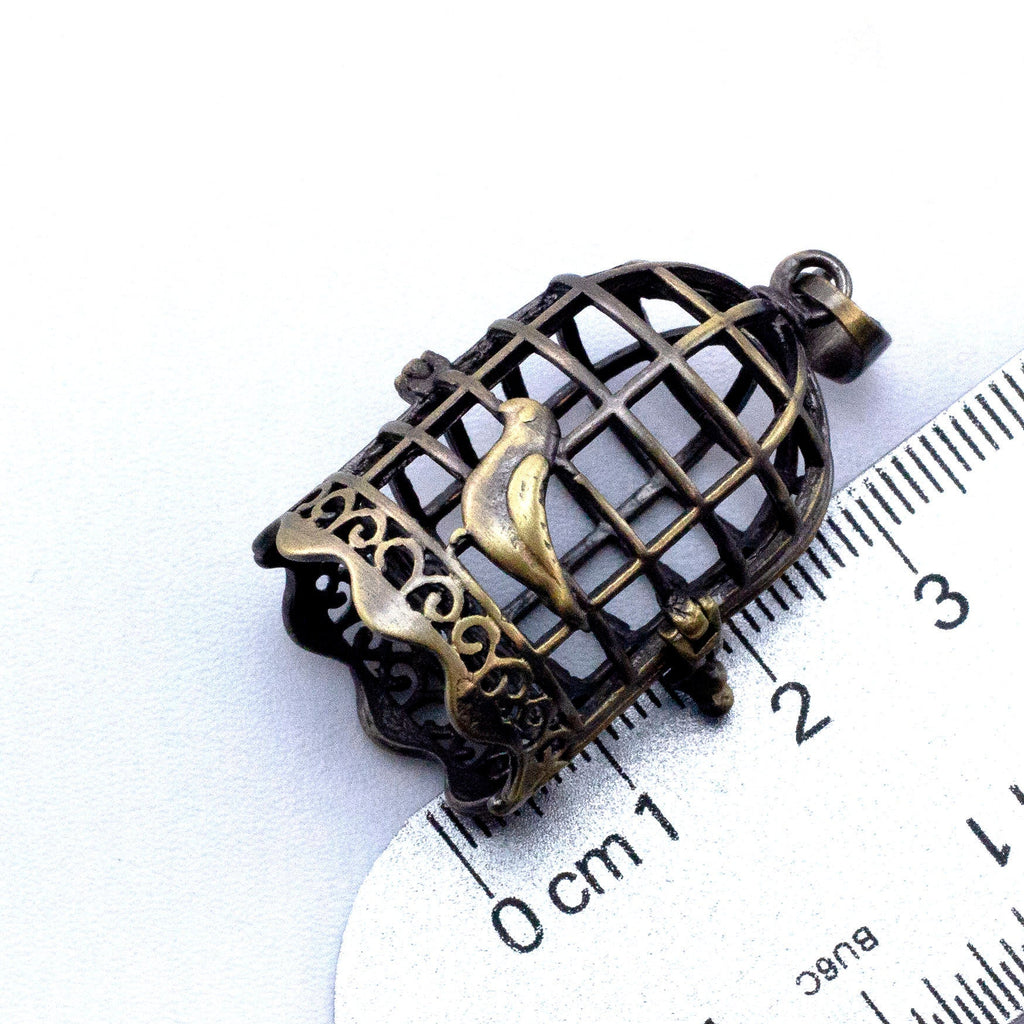 Filigree Locket - Bird Cage Aromatherapy or Bead Cage Pendant in Antique Gold or Antique Silver